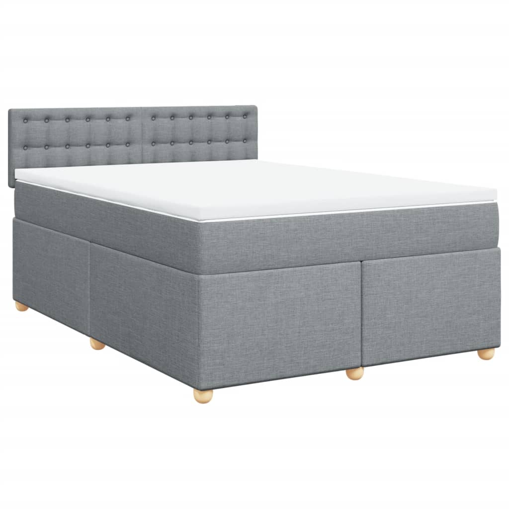 Giroletto a Molle con Materasso Grigio Chiaro 140x190cm Tessuto