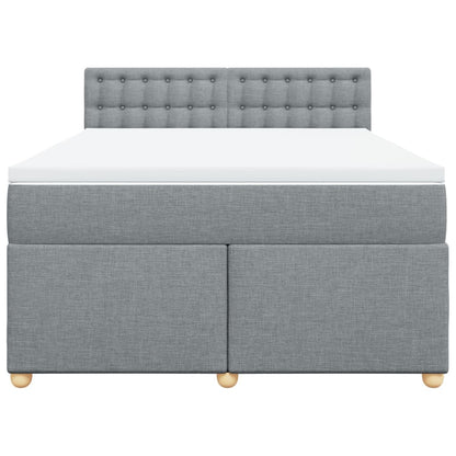 Giroletto a Molle con Materasso Grigio Chiaro 140x190cm Tessuto | homemem39