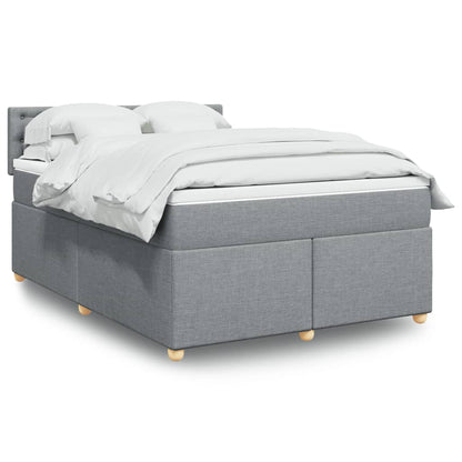 Giroletto a Molle con Materasso Grigio Chiaro 140x190cm Tessuto