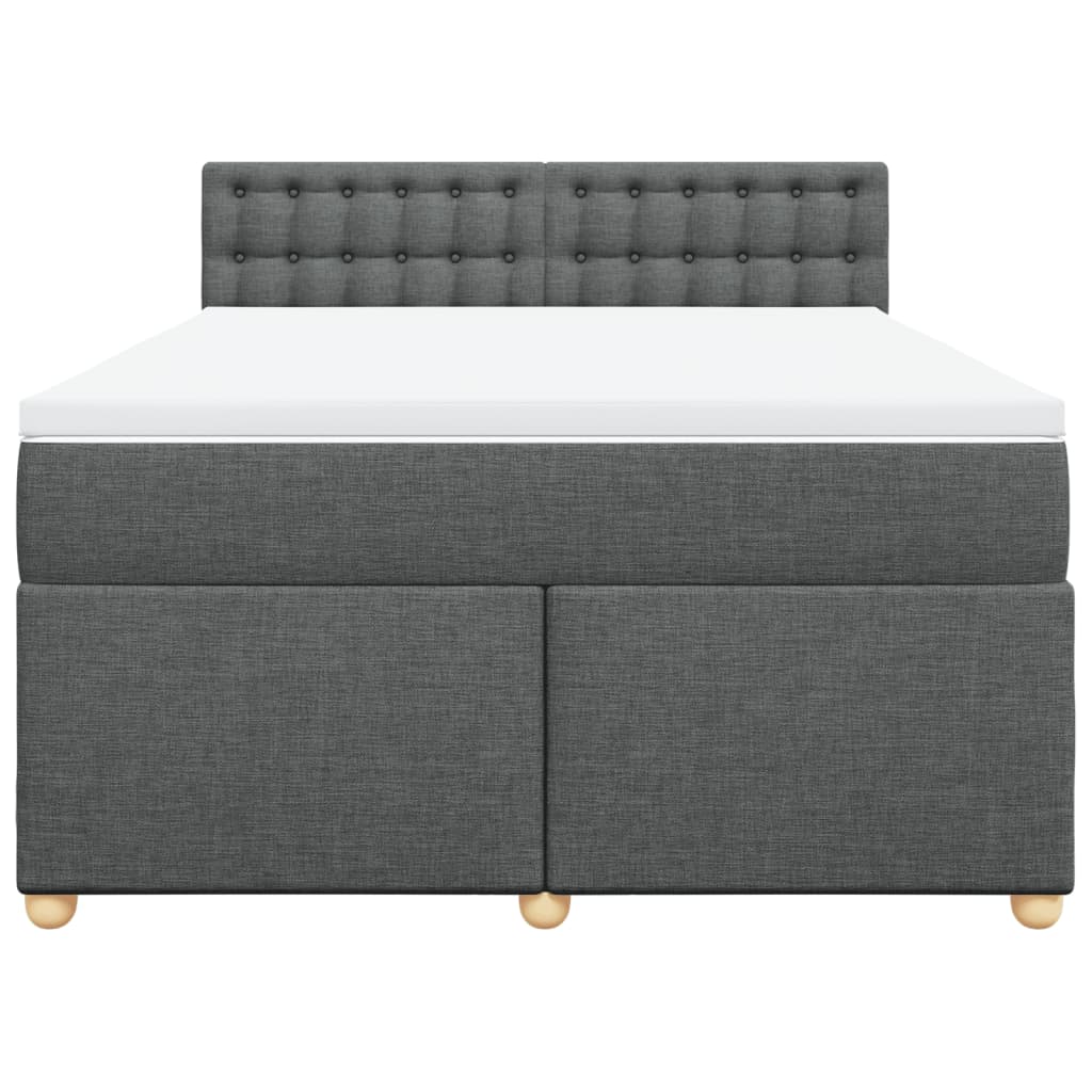 Giroletto a Molle con Materasso Grigio Scuro 140x190 cm Tessuto