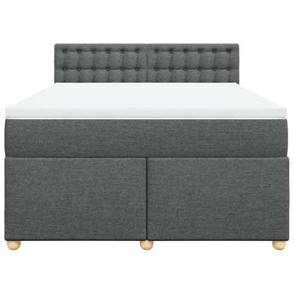 Giroletto a Molle con Materasso Grigio Scuro 140x190 cm Tessuto