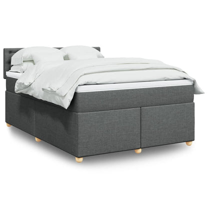 Giroletto a Molle con Materasso Grigio Scuro 140x190 cm Tessuto