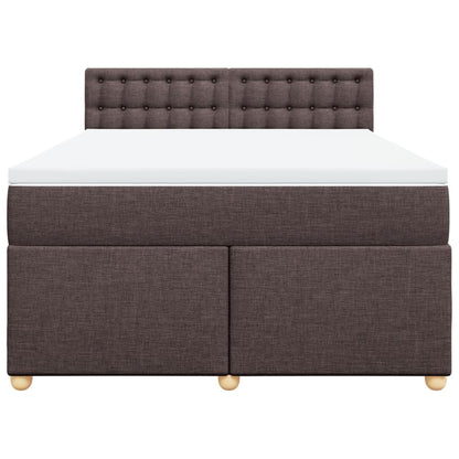 Giroletto a Molle con Materasso Marrone Scuro 140x190cm Tessuto | homemem39