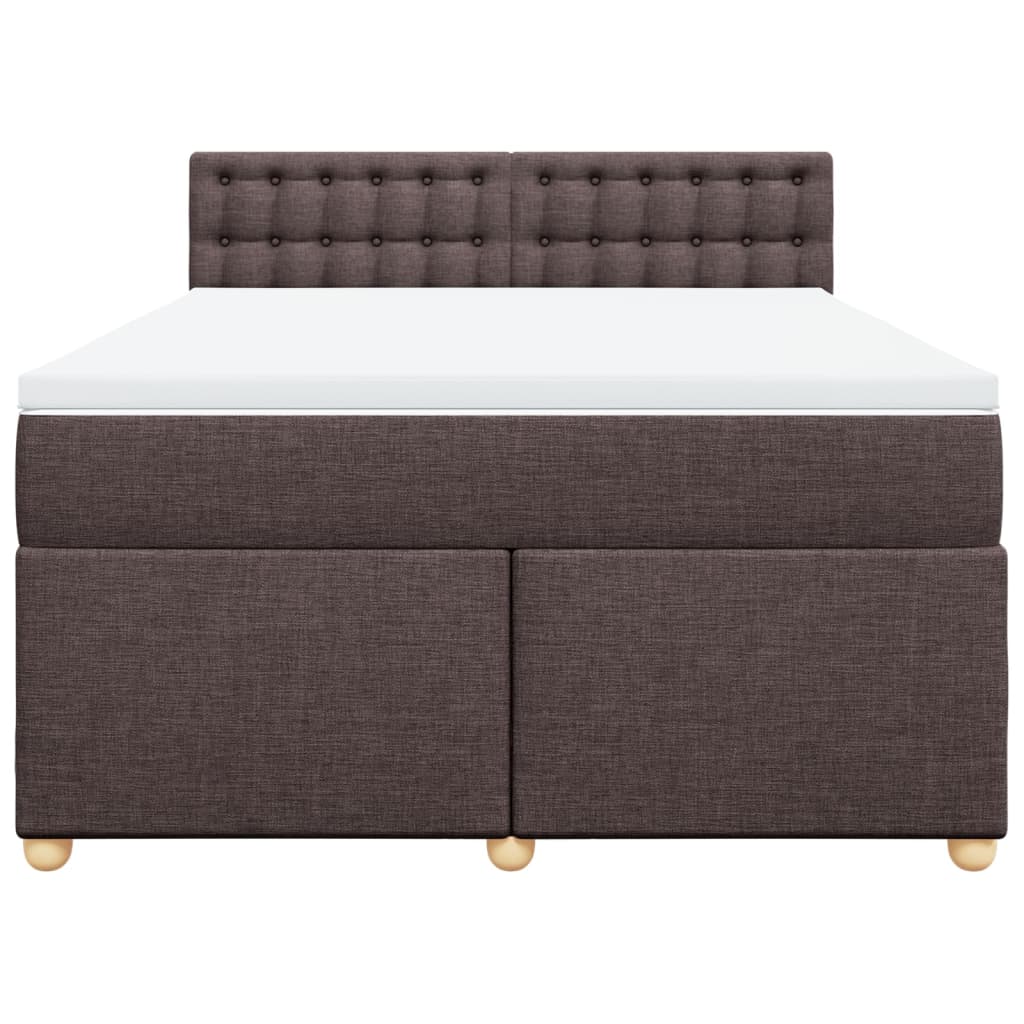 Giroletto a Molle con Materasso Marrone Scuro 140x190cm Tessuto