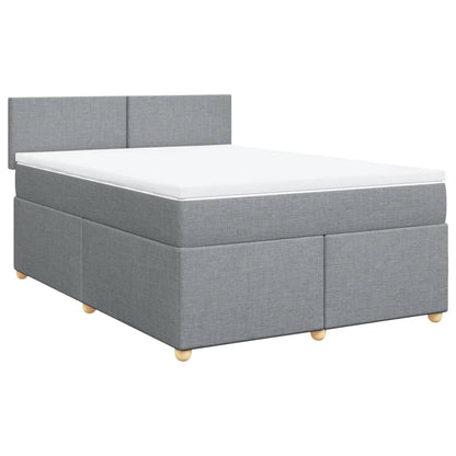 Giroletto a Molle con Materasso Grigio Chiaro 140x200cm Tessuto