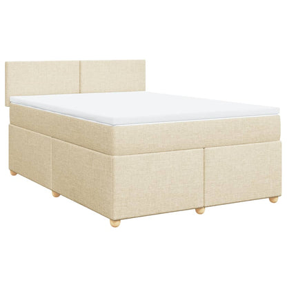 Giroletto a Molle con Materasso Crema 140x200 cm in Tessuto