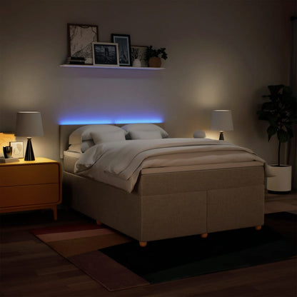 Giroletto a Molle con Materasso Crema 140x200 cm in Tessuto - homemem39