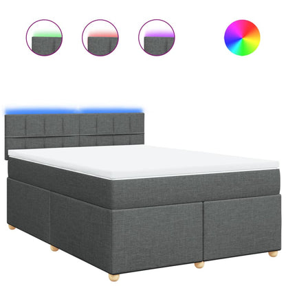 Giroletto a Molle con Materasso Grigio Scuro 140x200cm Tessuto | homemem39