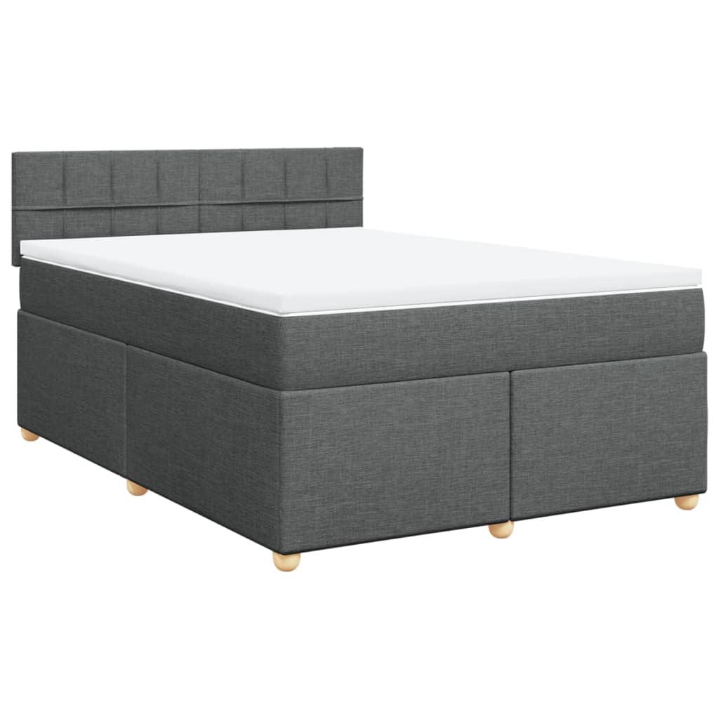 Giroletto a Molle con Materasso Grigio Scuro 140x200cm Tessuto