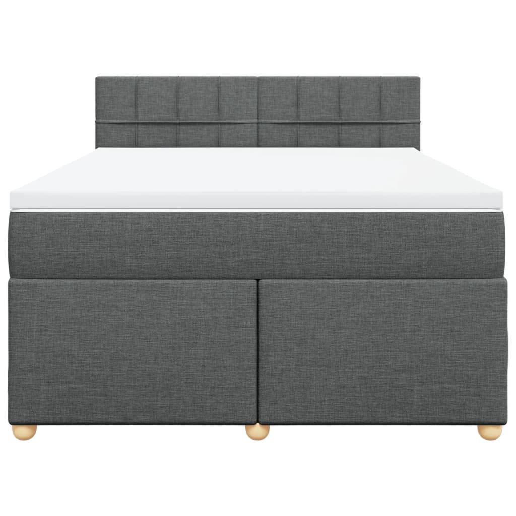 Giroletto a Molle con Materasso Grigio Scuro 140x200cm Tessuto | homemem39