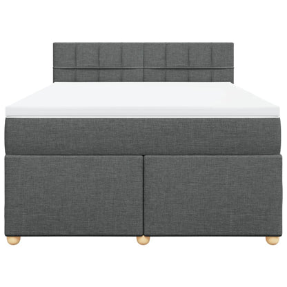 Giroletto a Molle con Materasso Grigio Scuro 140x200cm Tessuto | homemem39