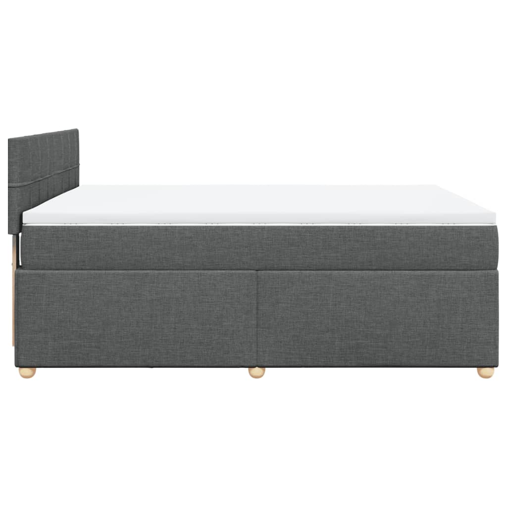 Giroletto a Molle con Materasso Grigio Scuro 140x200cm Tessuto | homemem39