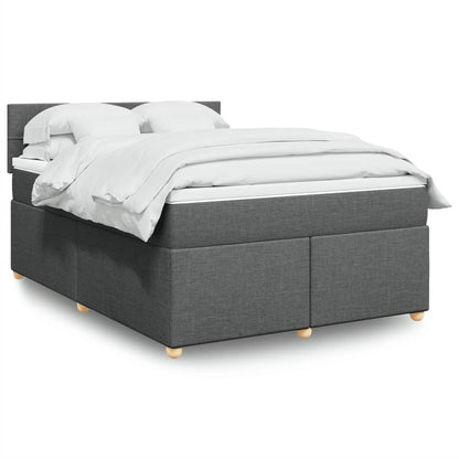 Giroletto a Molle con Materasso Grigio Scuro 140x200cm Tessuto | homemem39