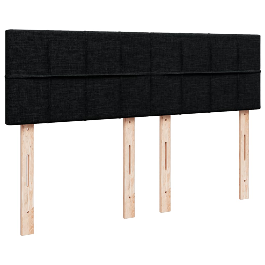 Giroletto a Molle con Materasso Nero 140x200 cm in Tessuto
