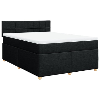 Giroletto a Molle con Materasso Nero 140x200 cm in Tessuto