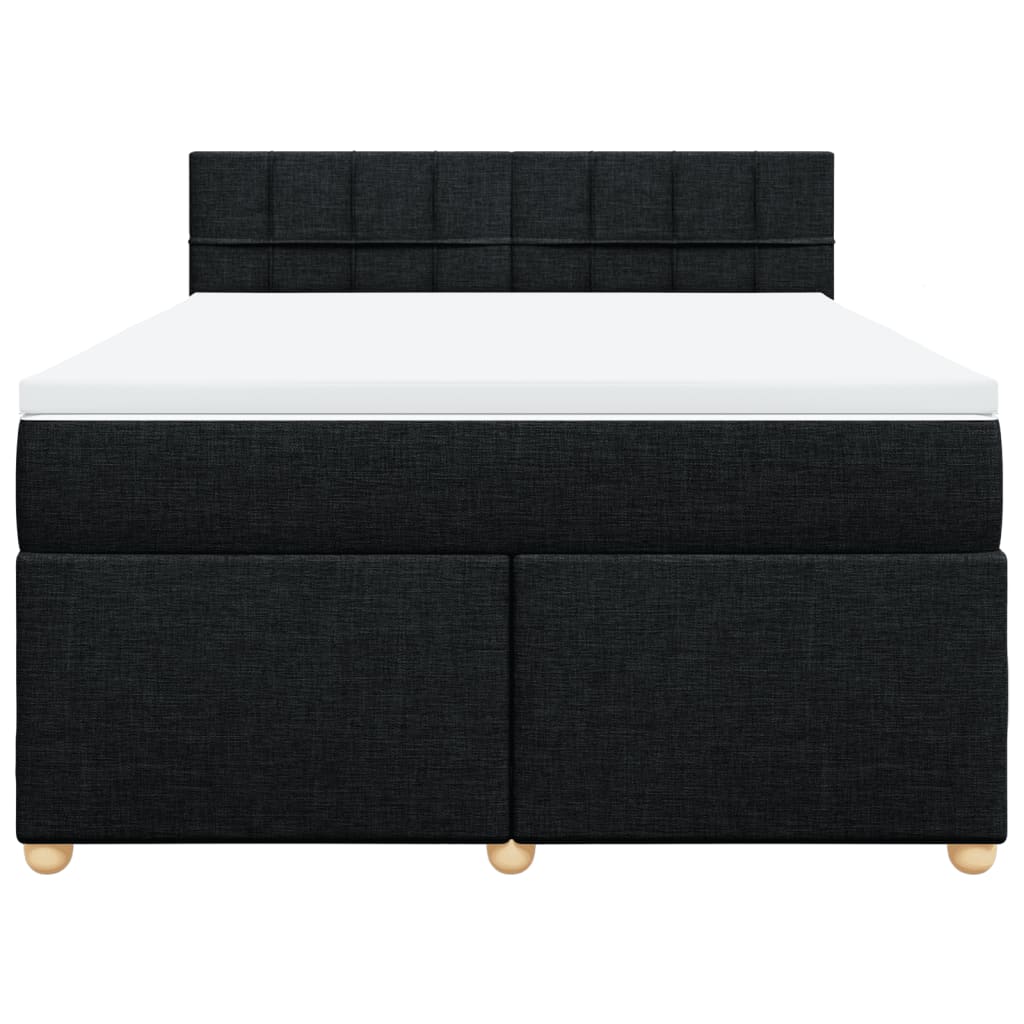 Giroletto a Molle con Materasso Nero 140x200 cm in Tessuto