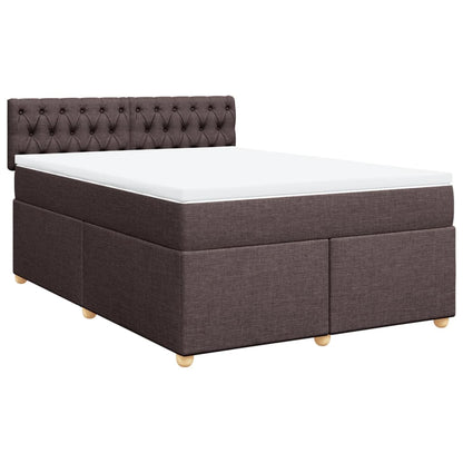 Giroletto a Molle con Materasso Marrone Scuro 140x200cm Tessuto | homemem39