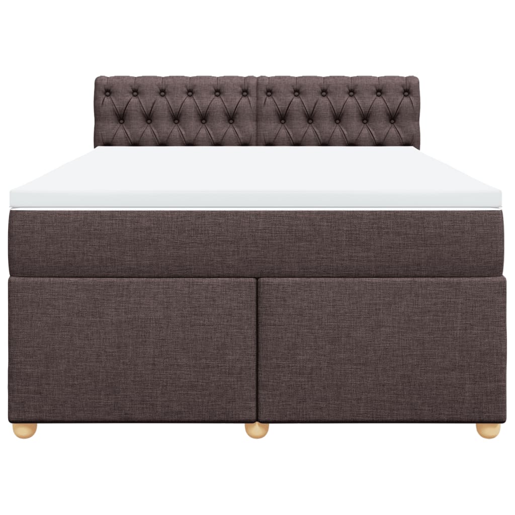 Giroletto a Molle con Materasso Marrone Scuro 140x200cm Tessuto | homemem39
