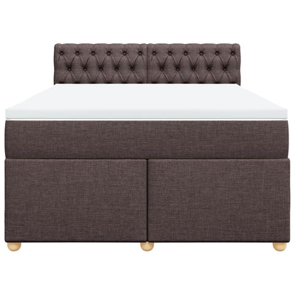 Giroletto a Molle con Materasso Marrone Scuro 140x200cm Tessuto | homemem39