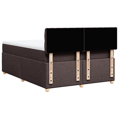 Giroletto a Molle con Materasso Marrone Scuro 140x200cm Tessuto | homemem39