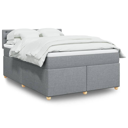 Giroletto a Molle con Materasso Grigio Chiaro 140x200cm Tessuto