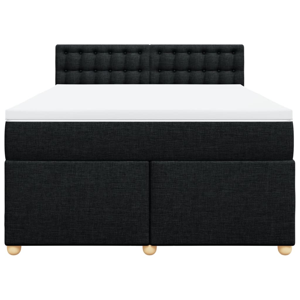 Giroletto a Molle con Materasso Nero 140x200 cm in Tessuto