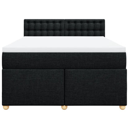 Giroletto a Molle con Materasso Nero 140x200 cm in Tessuto