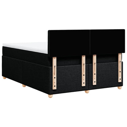 Giroletto a Molle con Materasso Nero 140x200 cm in Tessuto