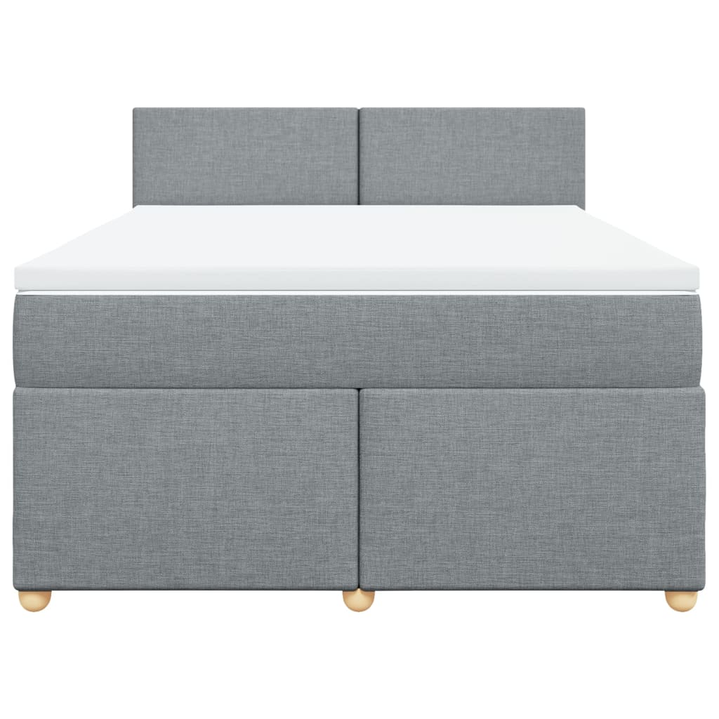 Giroletto a Molle con Materasso Grigio Chiaro 160x200cm Tessuto