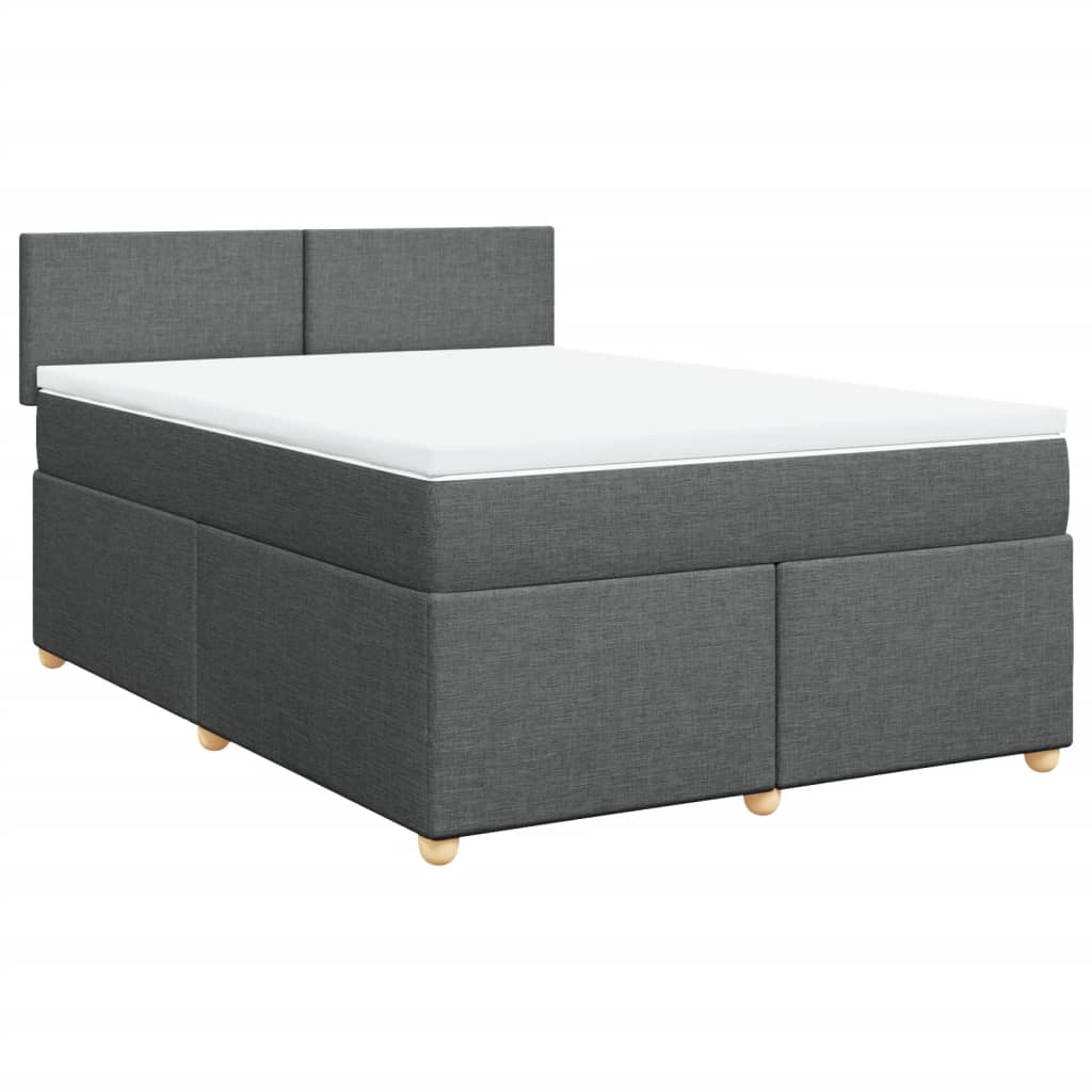 Giroletto a Molle con Materasso Grigio Scuro 160x200 cm Tessuto