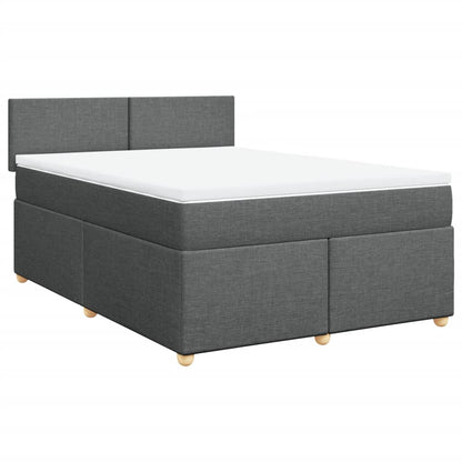 Giroletto a Molle con Materasso Grigio Scuro 160x200 cm Tessuto