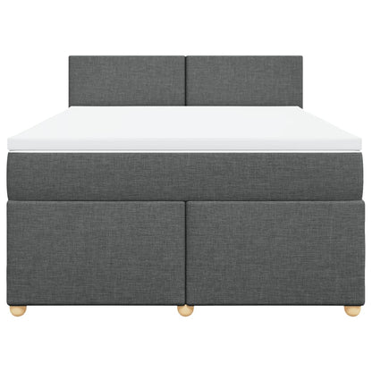 Giroletto a Molle con Materasso Grigio Scuro 160x200 cm Tessuto