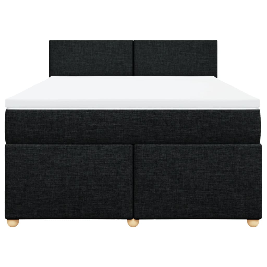 Giroletto a Molle con Materasso Nero 160x200 cm in Tessuto | homemem39
