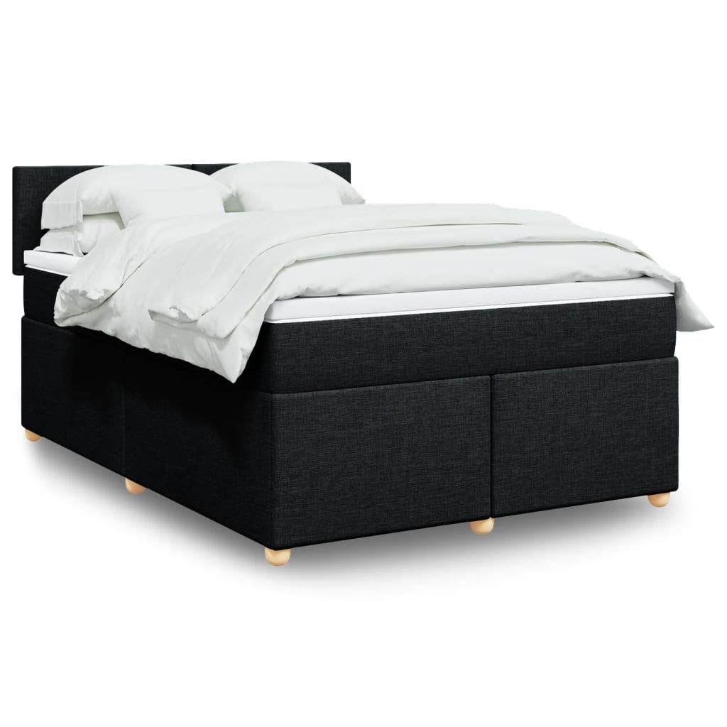 Giroletto a Molle con Materasso Nero 160x200 cm in Tessuto | homemem39
