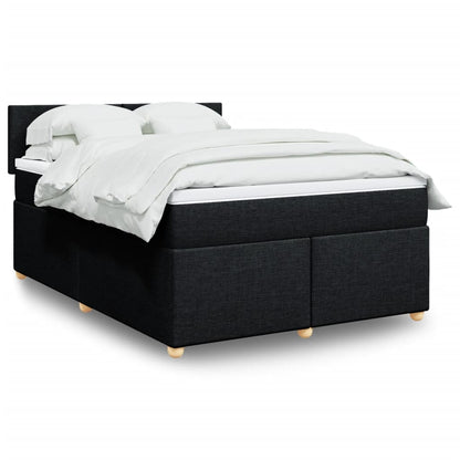 Giroletto a Molle con Materasso Nero 160x200 cm in Tessuto | homemem39