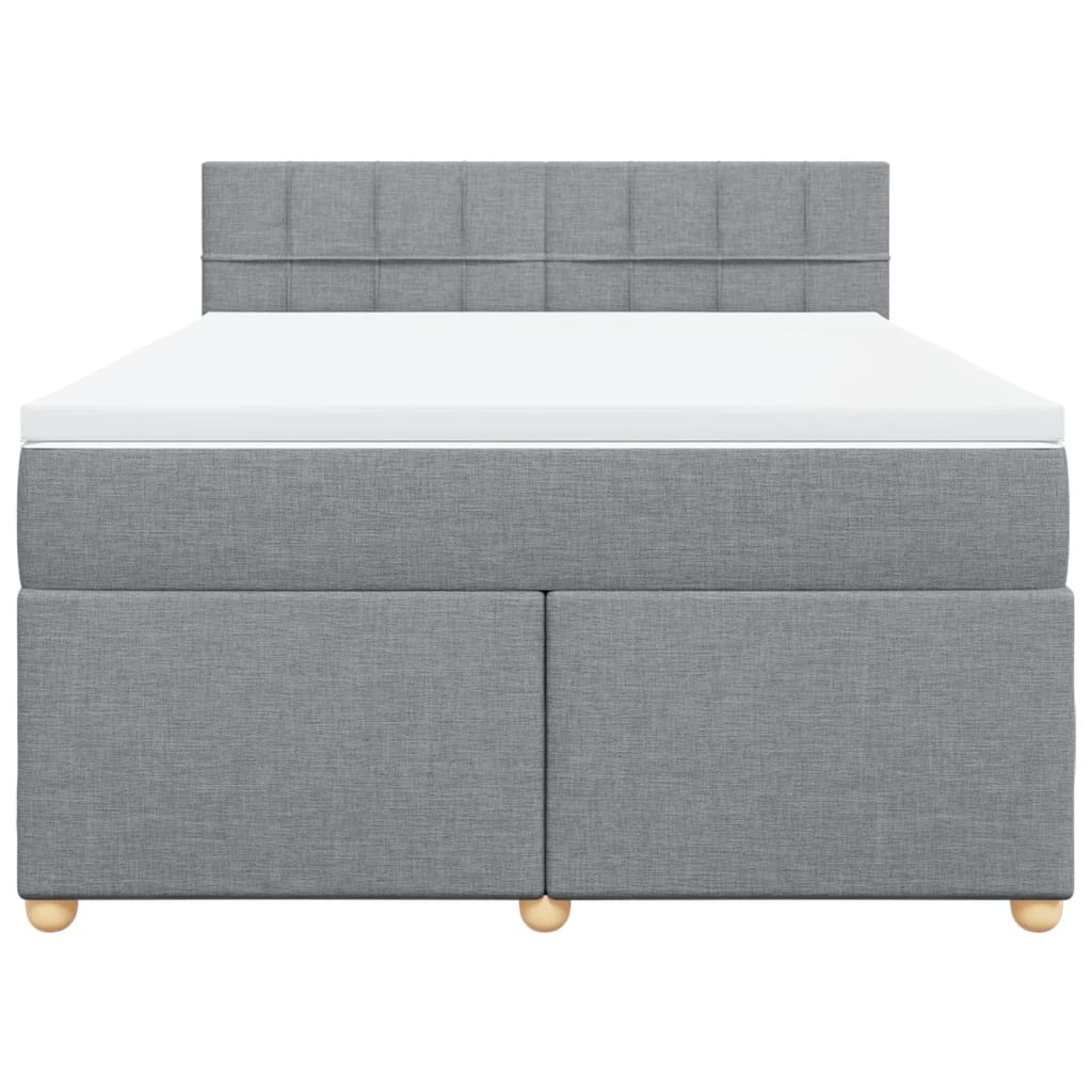 Giroletto a Molle con Materasso Grigio Chiaro 160x200cm Tessuto