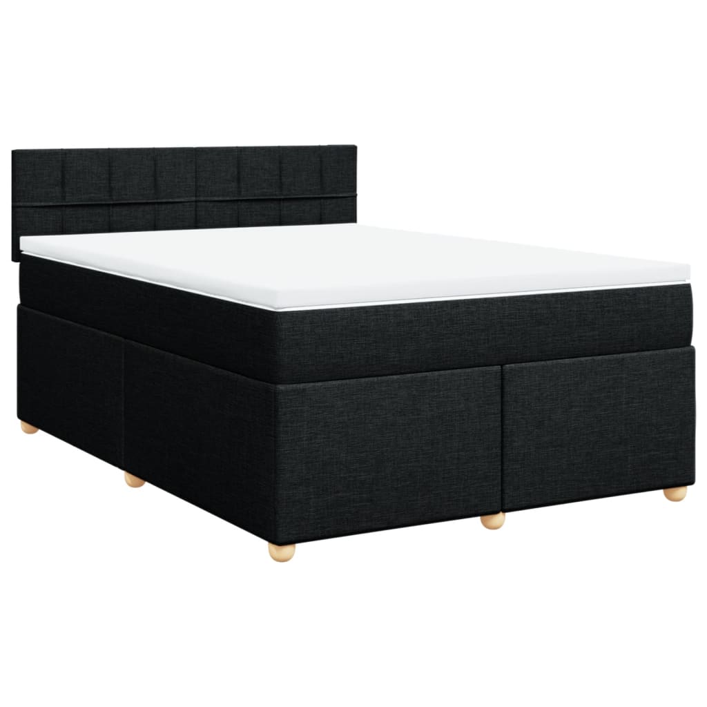 Giroletto a Molle con Materasso Nero 160x200 cm in Tessuto | homemem39