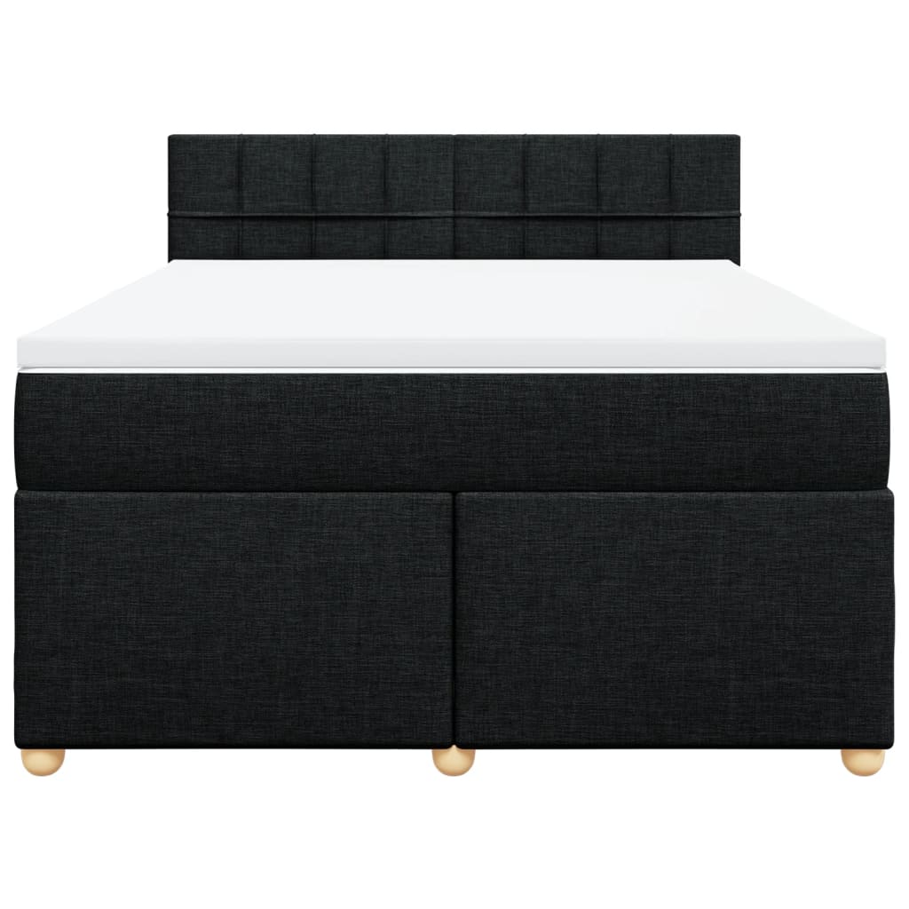Giroletto a Molle con Materasso Nero 160x200 cm in Tessuto | homemem39