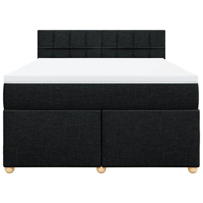 Giroletto a Molle con Materasso Nero 160x200 cm in Tessuto | homemem39