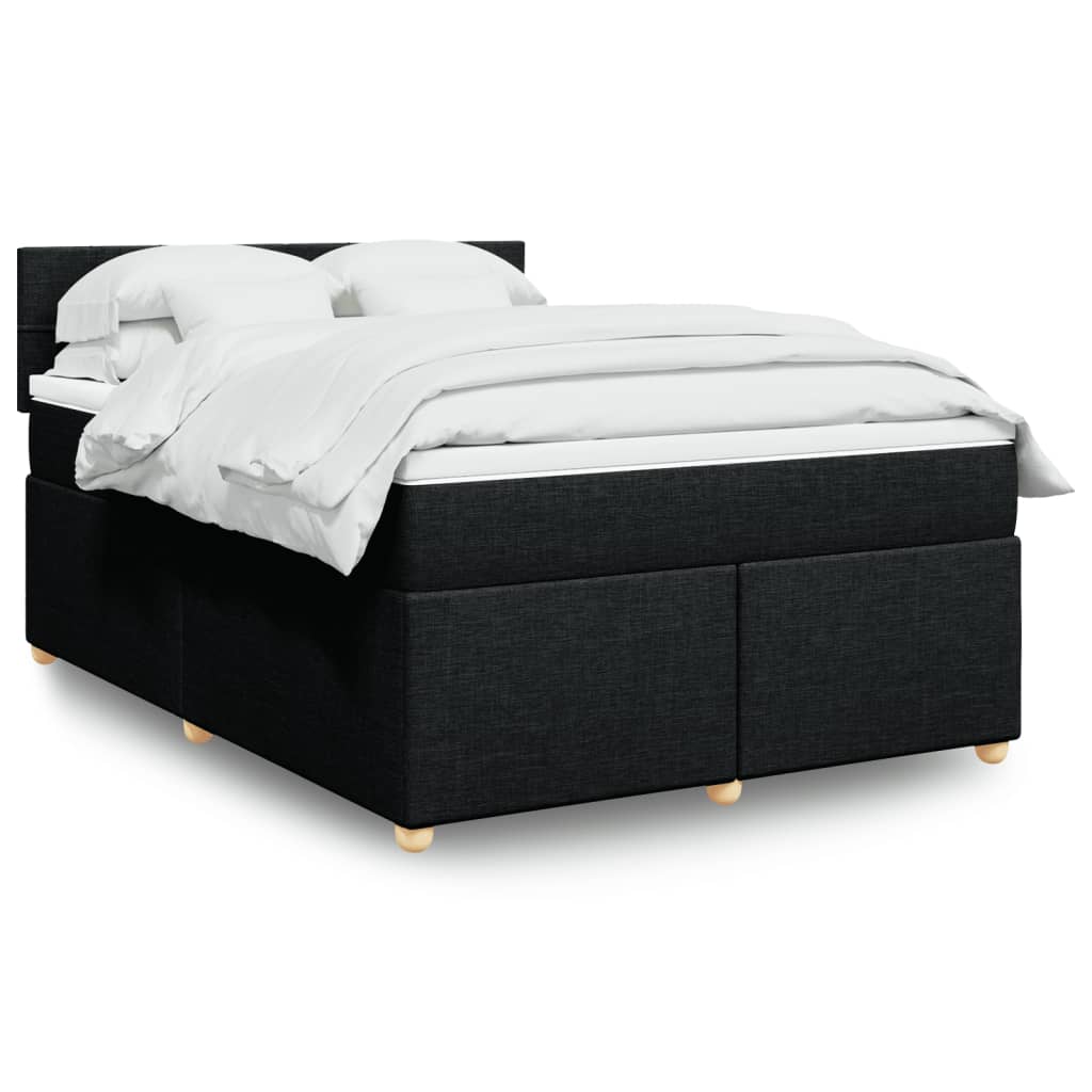 Giroletto a Molle con Materasso Nero 160x200 cm in Tessuto | homemem39
