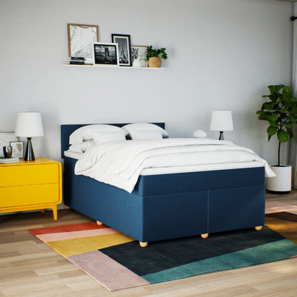 Giroletto a Molle con Materasso Blu 160x200 cm in Tessuto | homemem39