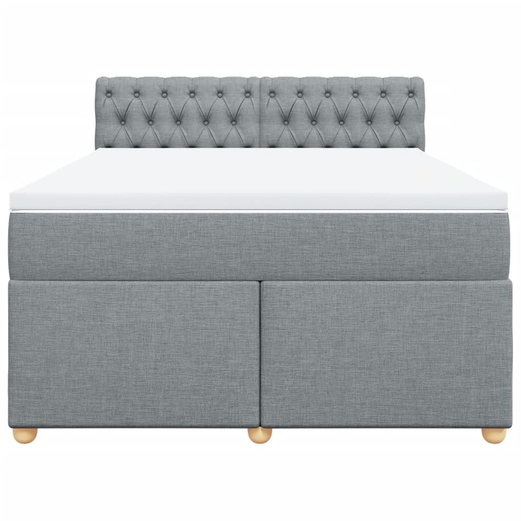 Giroletto a Molle con Materasso Grigio Chiaro 160x200cm Tessuto