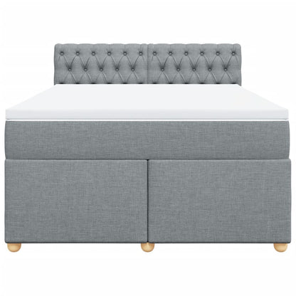 Giroletto a Molle con Materasso Grigio Chiaro 160x200cm Tessuto
