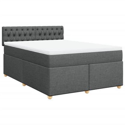 Giroletto a Molle con Materasso Grigio Scuro 160x200 cm Tessuto