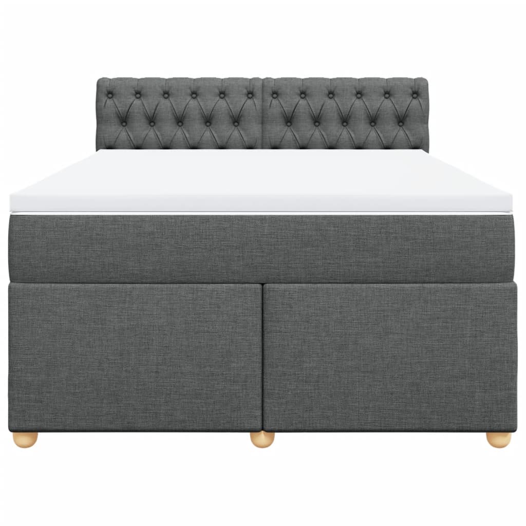 Giroletto a Molle con Materasso Grigio Scuro 160x200 cm Tessuto