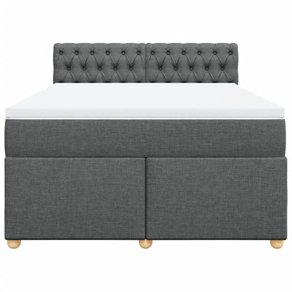 Giroletto a Molle con Materasso Grigio Scuro 160x200 cm Tessuto