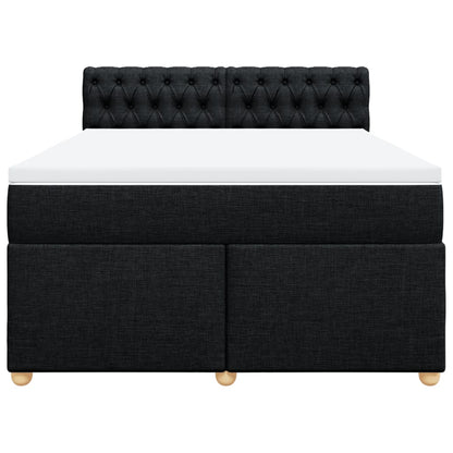 Giroletto a Molle con Materasso Nero 160x200 cm in Tessuto | homemem39