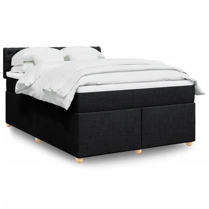 Giroletto a Molle con Materasso Nero 160x200 cm in Tessuto | homemem39