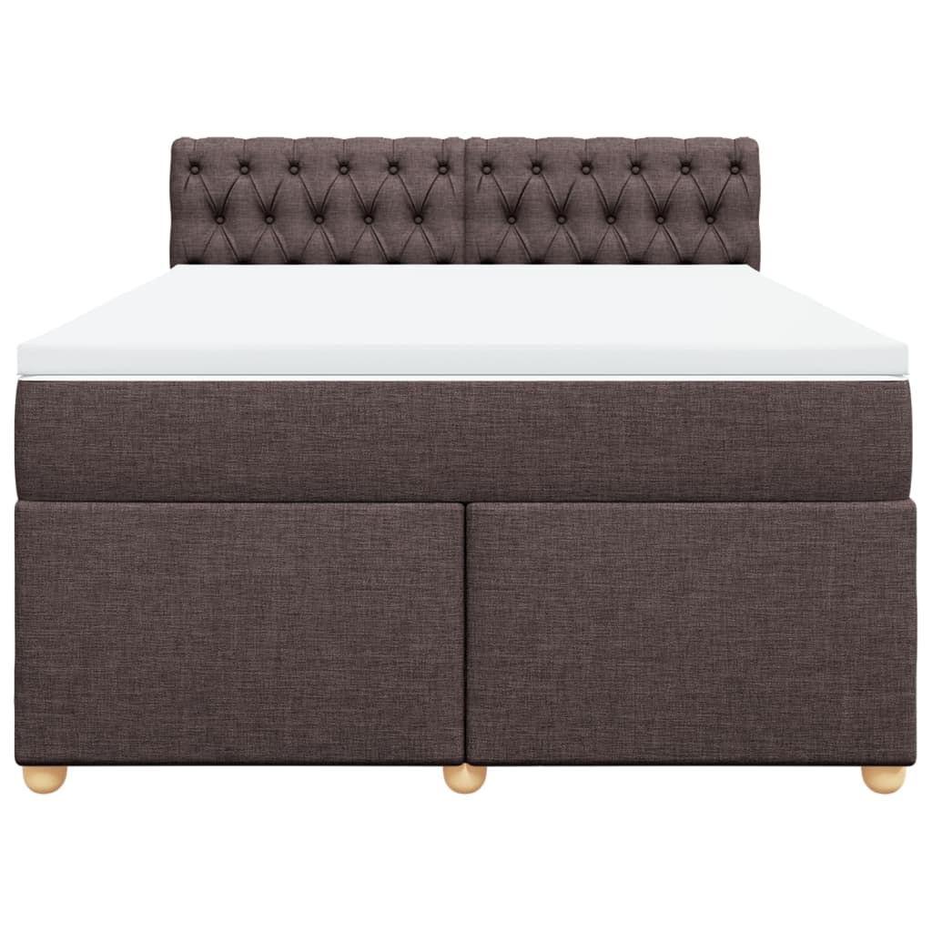 Giroletto a Molle con Materasso Marrone Scuro 160x200cm Tessuto