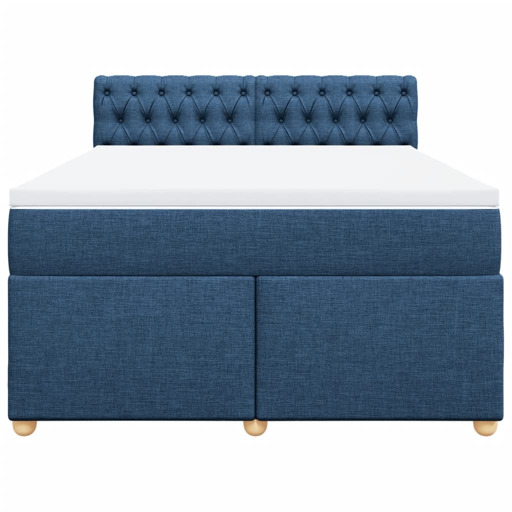 Giroletto a Molle con Materasso Blu 160x200 cm in Tessuto